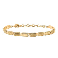 EverTrue Bronzella Collection Rectangular Dragon Scale Link Bracelet in 18K YG Plated Bronze (6.50-8.0In)