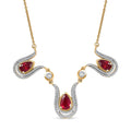 D'Joy Passport to Israel Niassa Ruby (FF) and White Zircon 5.80 ctw Necklace in 18K Vermeil Yellow Gold Over Sterling Silver 18 Inches - Sticky add to cart bar