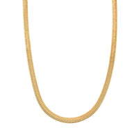 Herringbone Chain Necklace in ION Plated YG and Stainless Steel 20-22 Inches