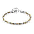 Rope Chain Bracelet (7.5-9.5In) in ION Plated YG and Stainless Steel - Sticky add to cart bar