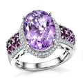 EverTrue Rose De France Amethyst, Multi Gemstone Ring in Platinum Bond (Size 10.0) 6.90 ctw - Sticky add to cart bar