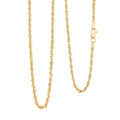2.5mm Laser Rope Chain Necklace in 10K Yellow Gold 3.9 Grams 22 Inches - Sticky add to cart bar