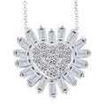 Luxuriant Lab Grown Diamond G SI Heart Necklace in Sterling Silver 3.22 ctw (18 Inches) - Sticky add to cart bar