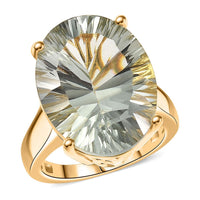 EverTrue Montezuma Prasiolite Ring in 18K YG Plated (Size 10.0) 15.25 ctw