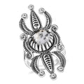 D'Joy Artisan Crafted Premium White Buffalo Ring in Black Oxidised Sterling Silver (Size 10.0) 4.15 ctw - Sticky add to cart bar