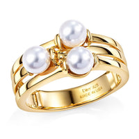 D'Joy Fresh Water Pearl Fancy Ring in 14K Vermeil YG Over Sterling Silver (Size 10.0)