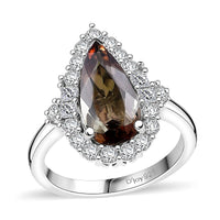 Jenipapo Andalusite, Moissanite Ring 3.25 ctw