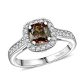 D'Joy Premium Jenipapo Andalusite, Moissanite Ring in Rhodium Over Sterling Silver (Size 10.0) 1.30 ctw - Sticky add to cart bar