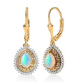 D'Joy Premium Ethiopian Welo Opal and Multi Gemstone 1.80 ctw Tear of Fire Earrings in 18K Vermeil Yellow Gold Over Sterling Silver - Sticky add to cart bar