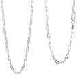 Italian Paper Clip Chain Necklace in Sterling Silver 4.10 Grams 18 Inches - Sticky add to cart bar