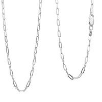 Italian Paper Clip Chain Necklace in Sterling Silver 4.10 Grams 18 Inches