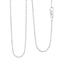 Italian 1.4mm Rope Chain Necklace in Sterling Silver 3.40 Grams 18 Inches - Sticky add to cart bar