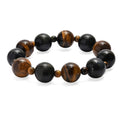Red and Blue Tigers Eye 230.00 ctw Beaded Stretch Bracelet - Sticky add to cart bar
