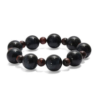 Blue and Red Tigers Eye 230.00 ctw Beaded Stretch Bracelet