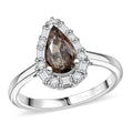 D'Joy Premium Jenipapo Andalusite, Moissanite Ring in Rhodium Over Sterling Silver (Size 10.0) 2.20 ctw - Sticky add to cart bar