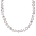 White Shell Pearl Necklace in Silvertone 20-22 Inches - Sticky add to cart bar