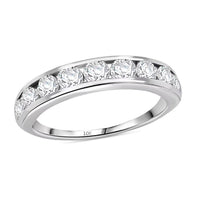 Doorbuster Luxuriant Lab Grown Diamond G-H SI 1.00 ctw Half Eternity Band Ring in 10K White Gold (Size 10.0)
