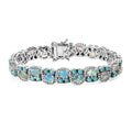 D'Joy Premium Ethiopian Welo Opal, Multi Gemstone Bracelet in Rhodium Over Sterling Silver (7.25 In) 14.50 ctw - Sticky add to cart bar