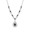 D'Joy AAA Monte Belo Indicolite and Moissanite 1.60 ctw Art Deco Necklace in Rhodium Over Sterling Silver 18 Inches - Sticky add to cart bar