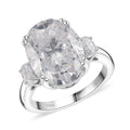 D'Joy Moissanite (Ovl 16x12mm) Ring in Rhodium Over Sterling Silver (Size 10.0) 10.45 ctw - Sticky add to cart bar