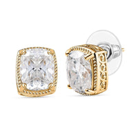 D'Joy Moissanite 7.30 ctw Earrings in 18K Vermeil Yellow Gold Over Sterling Silver