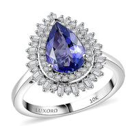 Luxoro Premium Tanzanite and G-H I2 Diamond 2.30 ctw Ring in 10K White Gold (Size 7.0)