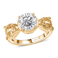 EverTrue Simulated Diamond Ring in 18K YG Plated (Size 5.0)