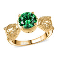 EverTrue Green Cubic Zirconia  Living Creature Ring in 18K YG Plated (Size 10.0) 3.00 ctw - Sticky add to cart bar