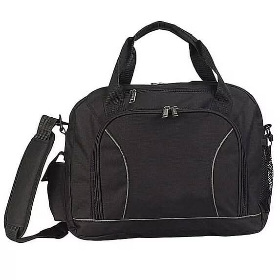 Closeout Travelwell Black Recycled PET Brief Bag - Black