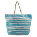 Closeout Preferred Nation Blue Striped Cotton Tote Bag - Sticky add to cart bar