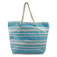 Closeout Preferred Nation Blue Striped Cotton Tote Bag