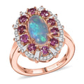 D'Joy Premium Ethiopian Welo Opal and Multi Gemstone 2.75 ctw Ring in 18K Vermeil Rose Gold Over Sterling Silver (Size 6.0) - Sticky add to cart bar