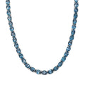 D'Joy London Blue Topaz 59.80 ctw Necklace in Rhodium Over Sterling Silver 18 Inches - Sticky add to cart bar