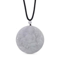 Natural Jade 10.00 ctw Carved Buddha Pendant with Black Rope Cord Necklace (28 Inches) - Sticky add to cart bar