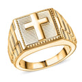 EverTrue Cross Men's Ring in 18K YG Plated Bronze (Size 10.0) - Sticky add to cart bar