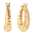 EverTrue Bronzella Collection Ribbed Hoop Earrings in 18K Yellow Gold Plated Bronze - Sticky add to cart bar