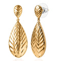 EverTrue Bronzella Collection Leaf Earrings in 18K YG Plated Bronze - Sticky add to cart bar