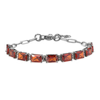EverTrue Simulated Blue Diamond Bracelet in Stainless Steel (6.50 In) 12.65 ctw