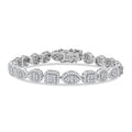 D'Joy Moissanite Bracelet in Rhodium Over Sterling Silver (6.50 In) 3.65 ctw - Sticky add to cart bar