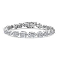D'Joy Moissanite Bracelet in Rhodium Over Sterling Silver (6.50 In) 3.65 ctw