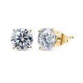 14K Yellow Gold Moissanite (Rnd 8mm) Stud Earrings 3.60 ctw - Sticky add to cart bar