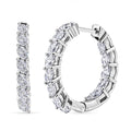 D'Joy Moissanite 1.80 ctw Hoop Earrings in Rhodium Over Sterling Silver - Sticky add to cart bar