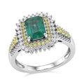 D'Joy Premium Kagem Zambian Emerald, Multi Gemstone Ring in Rhodium Over Sterling Silver (Size 10.0) 2.40 ctw - Sticky add to cart bar