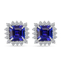 AAA Tanzanite, Lab Grown Diamond Earrings in 10K White Gold 2.60 ctw - Sticky add to cart bar