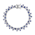 D'Joy Tanzanite Bracelet in Rhodium Over Sterling Silver (6.50 In) 7.65 ctw - Sticky add to cart bar