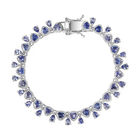 D'Joy Tanzanite Bracelet in Rhodium Over Sterling Silver (6.50 In) 7.65 ctw