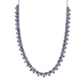 D'Joy Tanzanite 13.00 ctw Floral Vines Necklace in Rhodium Over Sterling Silver 18 Inches - Sticky add to cart bar