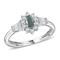 D'Joy Premium Narsipatnam Alexandrite, White Zircon Ring in Rhodium Over Sterling Silver (Size 10.0) 0.90 ctw - Sticky add to cart bar