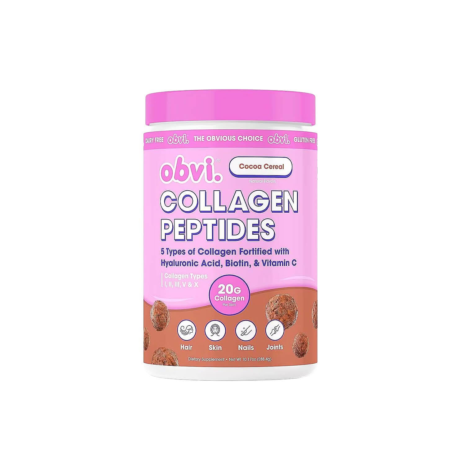 Obvi Cocoa Cereal Collagen Peptides Dietary Powder Supplement (10.90oz)