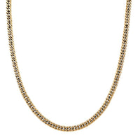 Classic Cuban Link Chain Necklace in ION Plated YG Stainless Steel 20-22 Inches